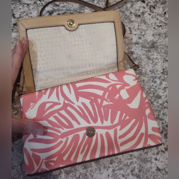 Kate Spade Tropical Pattern Pink Crossbody Bag - Picture 7 of 11